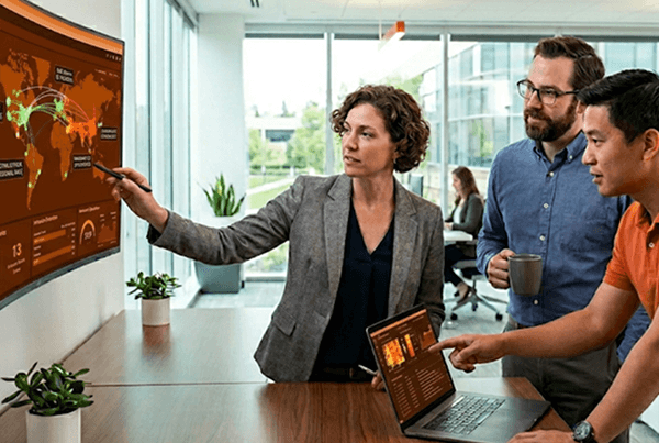 Team collaborating on Palo Alto Cortex security strategy