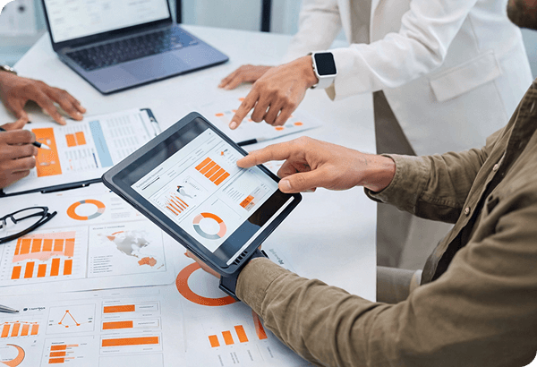 Team reviewing key deliverables and security reports