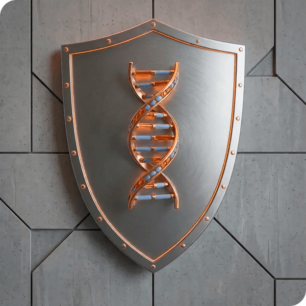 Our DNA - Shield with DNA helix